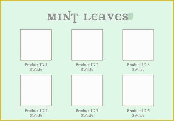 Free Catalog Template Of Line Sheet or wholesale Catalog Template Mint Leaves Design