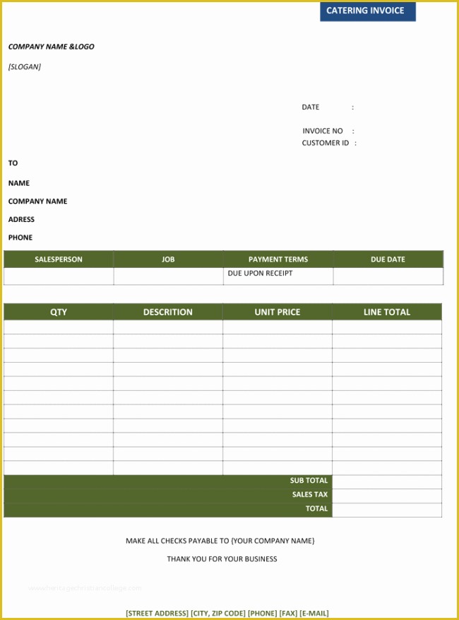 Free Catering Invoice Template Word Of 5 Best Catering Invoice Templates for Decorative Business