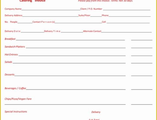 Free Catering Invoice Template Word Of 5 Best Catering Invoice Templates for Decorative Business