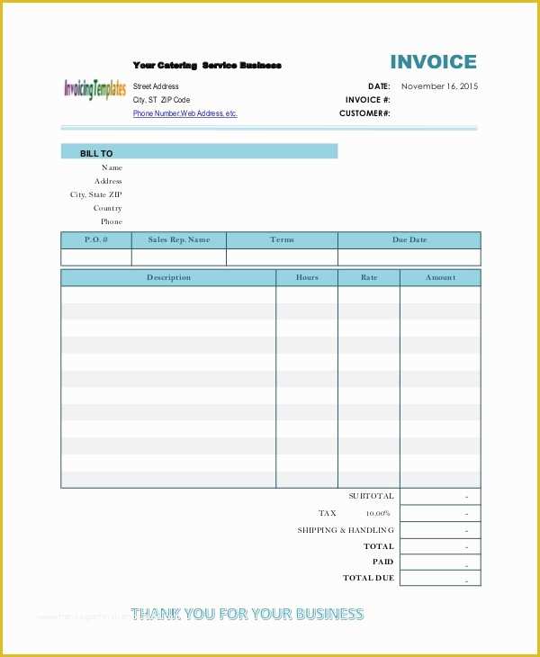 Free Catering Invoice Template Word Of 8 Sample Catering Invoice Free Sample Example format