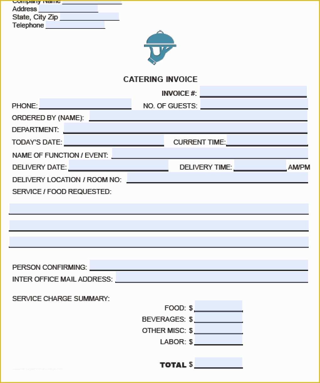 Free Catering Invoice Template Word Of Free Catering Invoice Template Resume Templates Excel