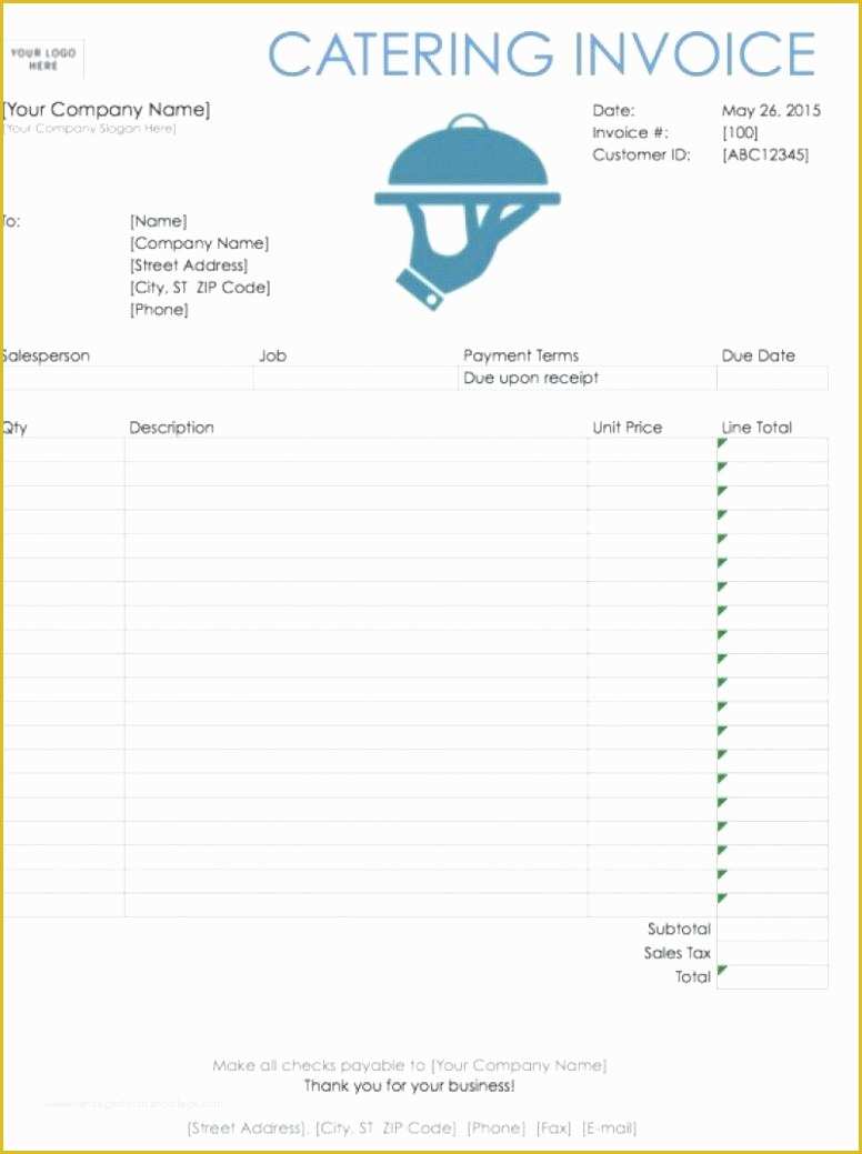 Free Catering Invoice Template Word Of Free Invoice Template Word – Journey List