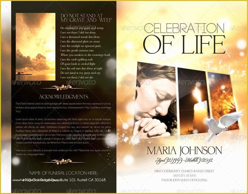 Free Celebration Of Life Program Template Of 37 Funeral Brochure Templates Free Word Psd Pdf Example
