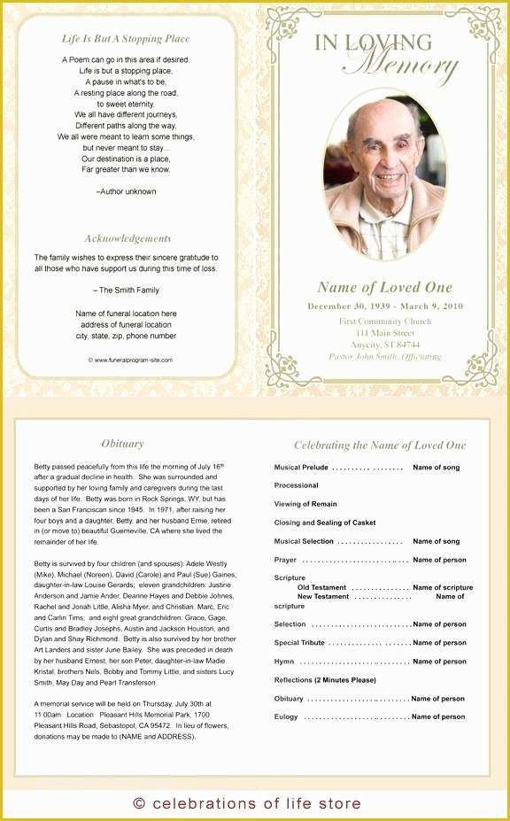 Free Celebration Of Life Program Template Of Celebration Life Templates Funeral Program Templates