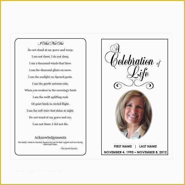 Free Celebration Of Life Program Template Of Celebration Of Life Funeral Pamphlets