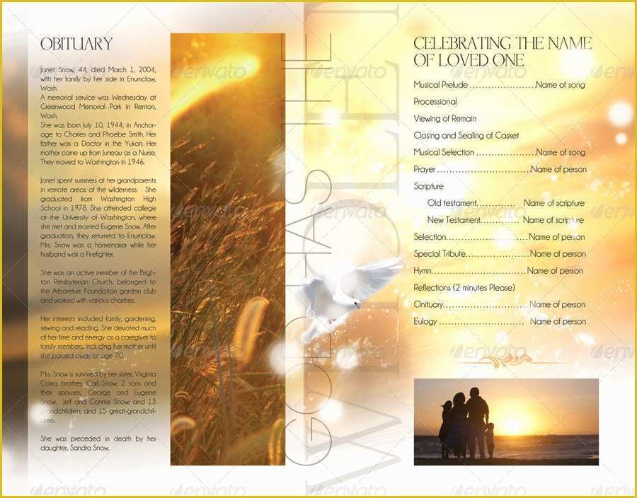 Free Celebration Of Life Program Template Of Celebration Of Life Funeral Program Brochure Template by