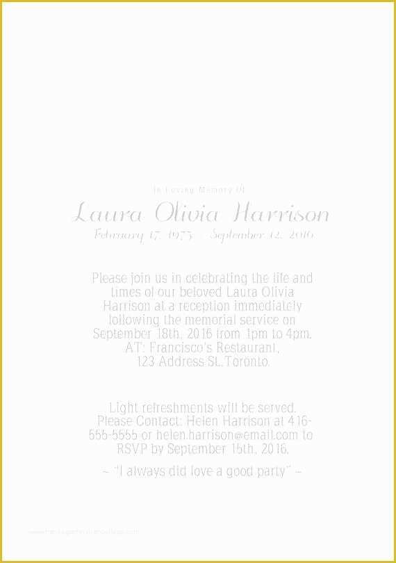Free Celebration Of Life Program Template Of Free Celebration Life Templates Invitation Template