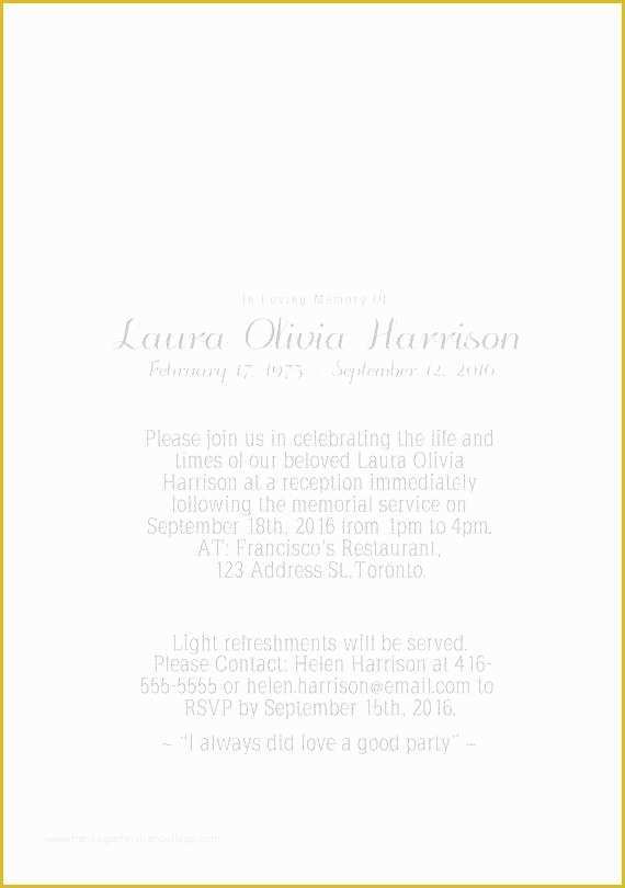 Free Celebration Of Life Program Template Of Free Celebration Life Templates Invitation Template