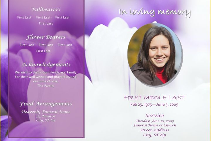 Free Celebration Of Life Program Template Of Funeral Program Templates Free Downloads