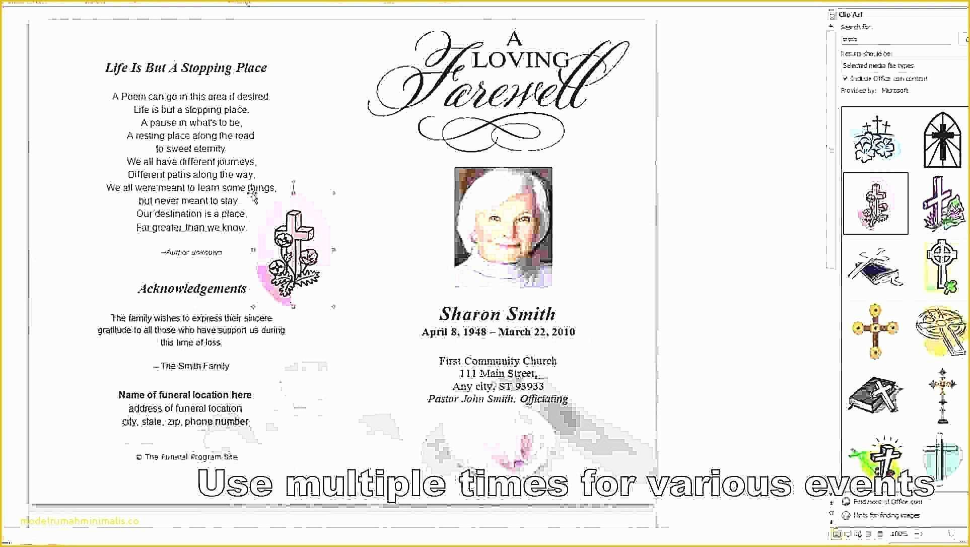 Free Celebration Of Life Program Template