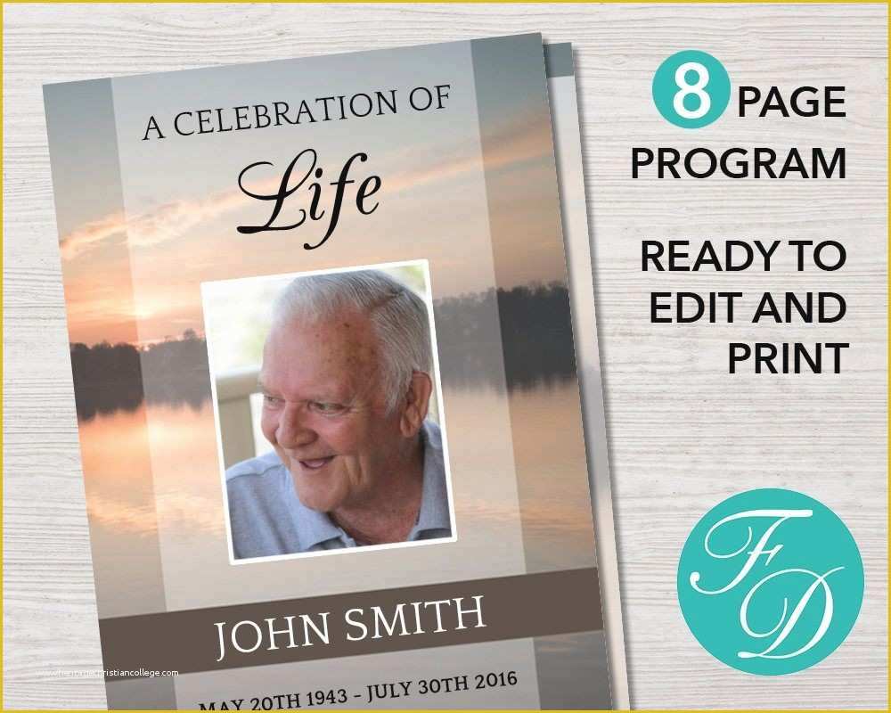 Free Celebration Of Life Program Template Of Inspirational Free Printable Celebration Life Program