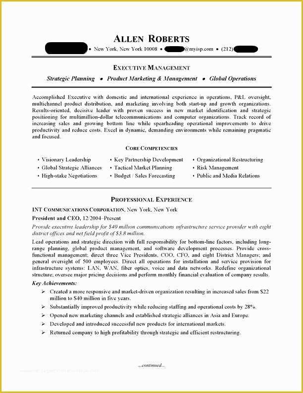 Free Ceo Resume Templates Of Ceo & Executive Resume Sample