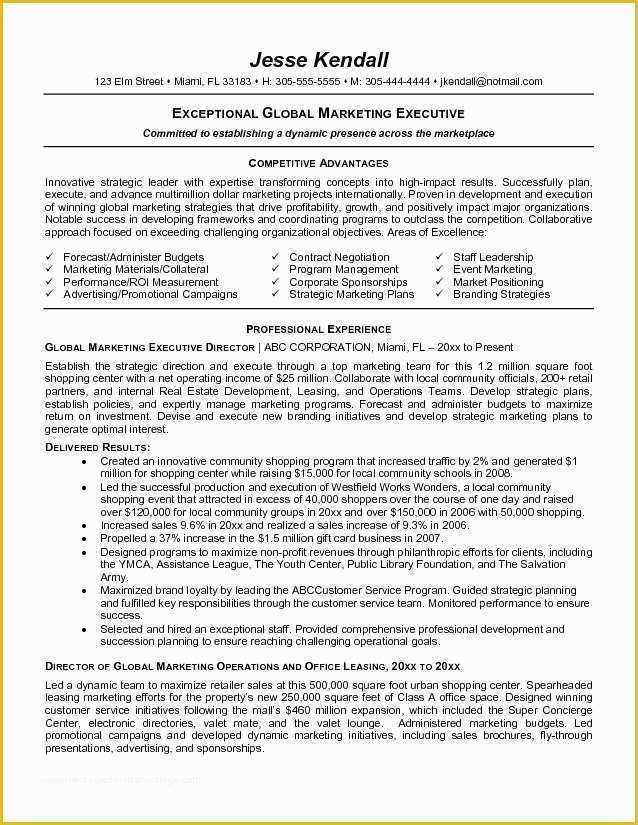 Free Ceo Resume Templates Of Executive Resume Template