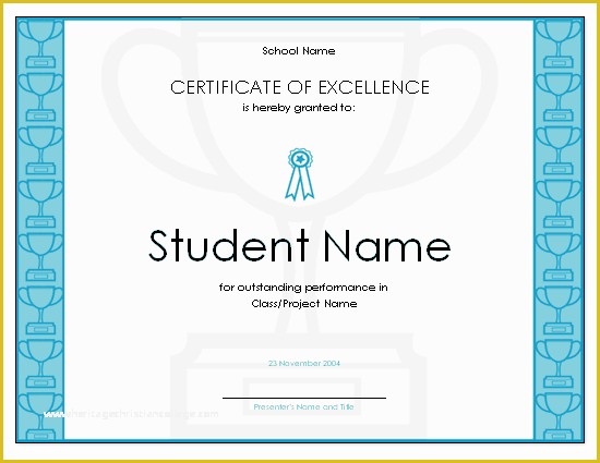 Free Certificate Templates for Students Of Certificate Excellence for Student Free Certificate