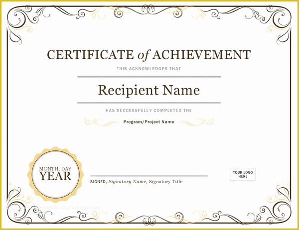 Free Certificate Templates for Students Of Certificate Of Achievement