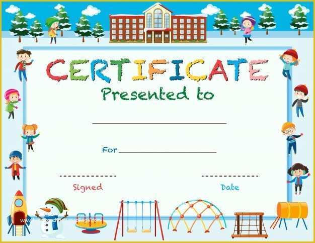 Free Certificate Templates for Students Of Certificate Template for Kids