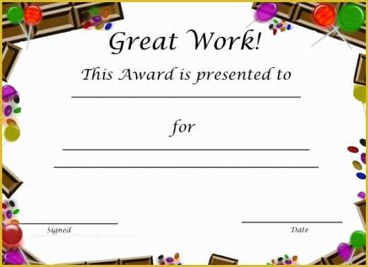 Free Certificate Templates for Students Of Free Printable Award Certificates for Kids