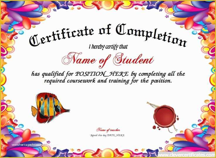 Free Certificate Templates for Students Of Pletion Certificate Awards to Congratulate Motivate