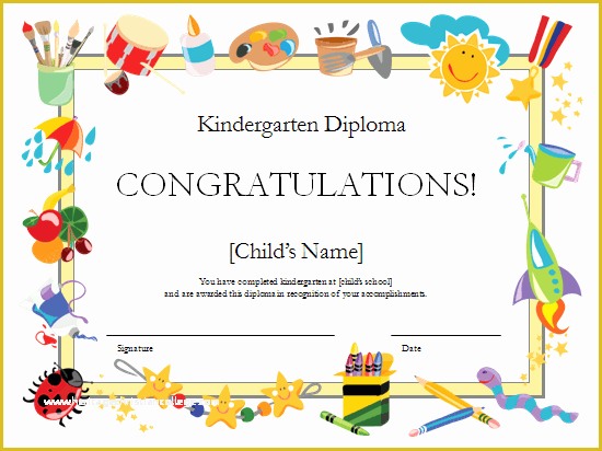 Free Certificate Templates for Students Of Preschool Certificates On Pinterest