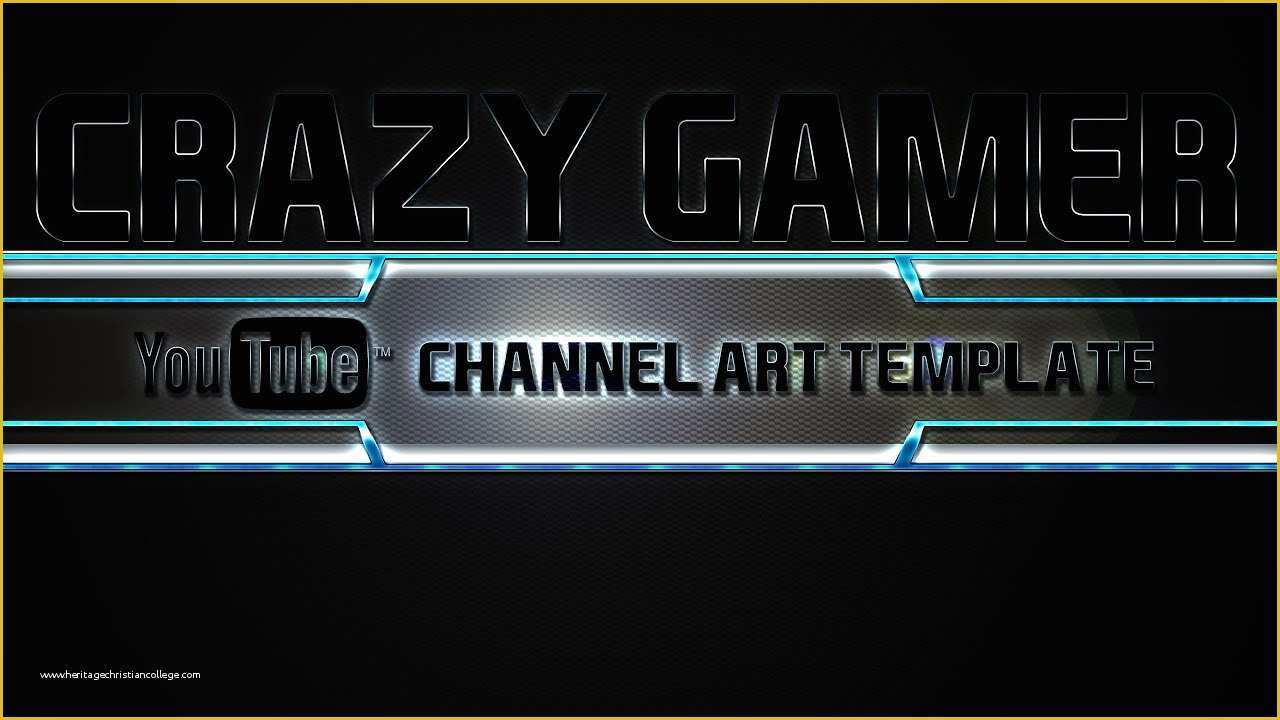 Free Channel Art Template Of Crazy Gamer Channel Art Template Shop Psd