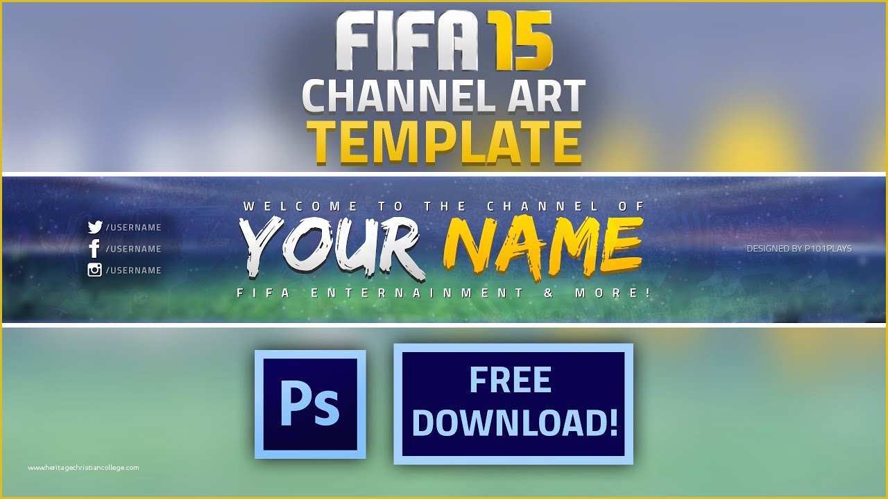 Free Channel Art Template Of Fifa 15 Channel Art Template Free Download