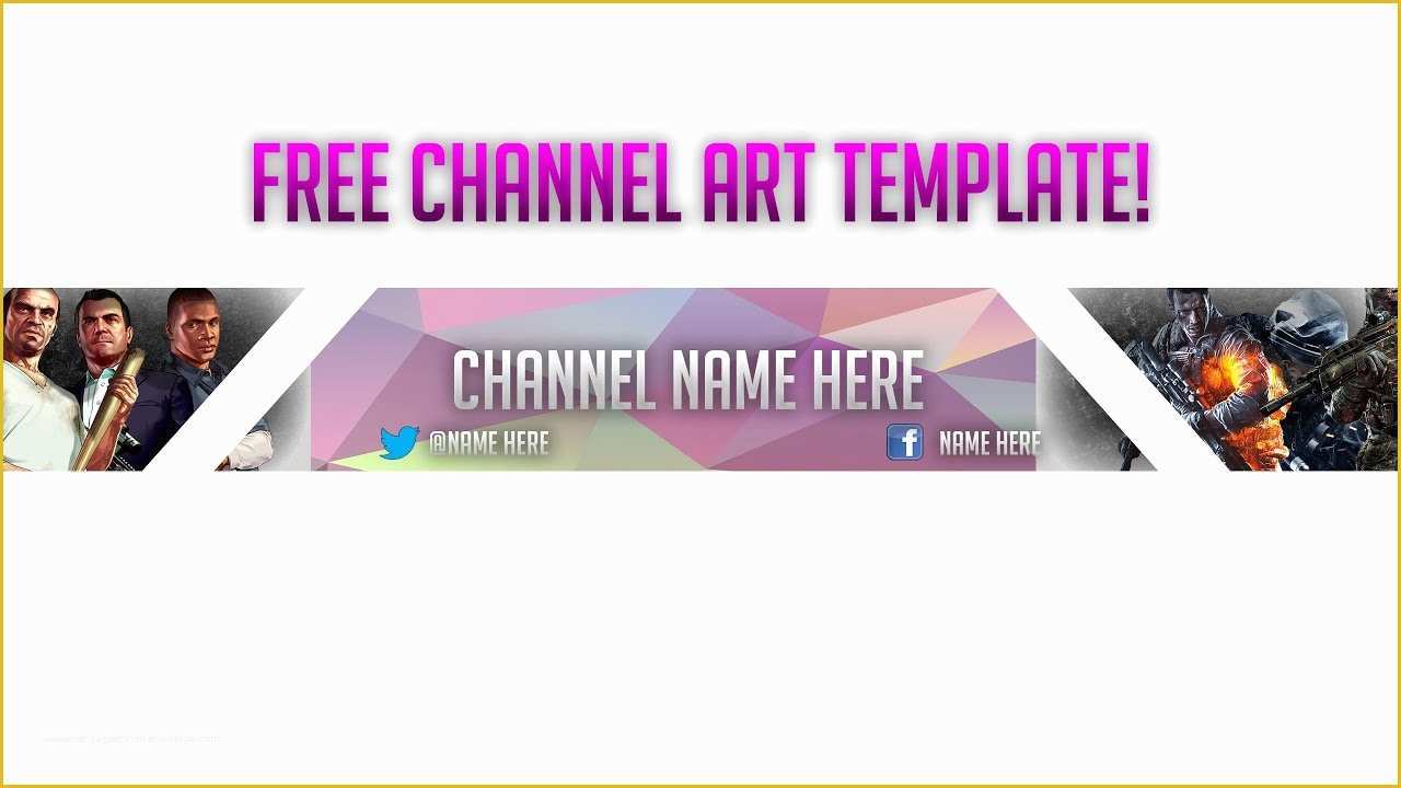 Free Channel Art Template Of Free Channel Art Banner Template Gaming Channel Art