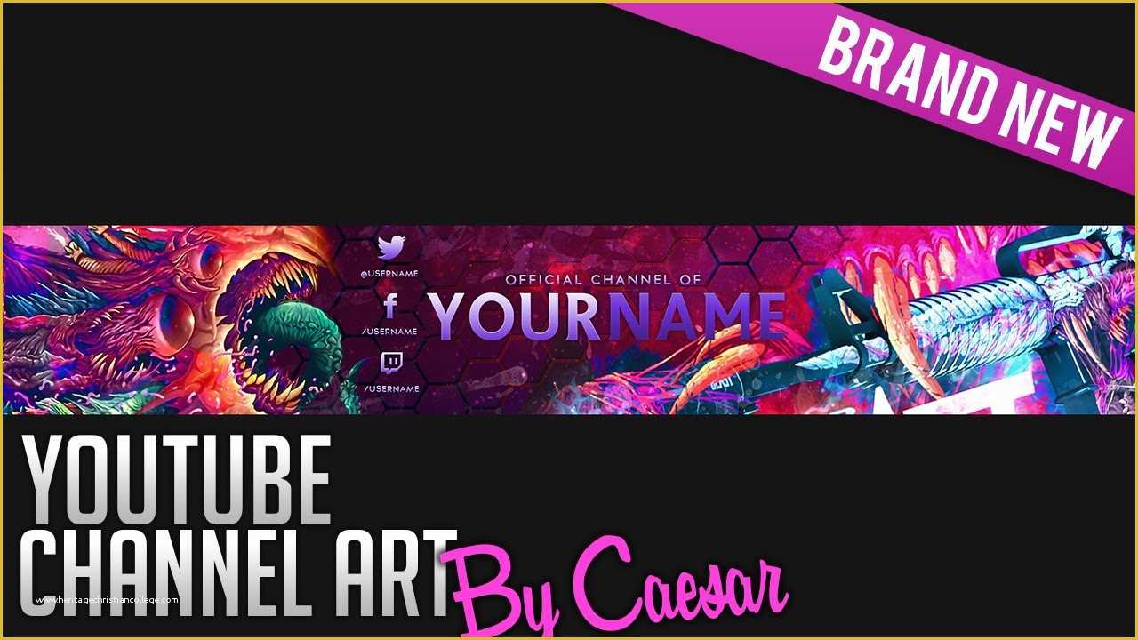 Free Channel Art Template Of Free Youtube Channel Art Template Csgo theme 5