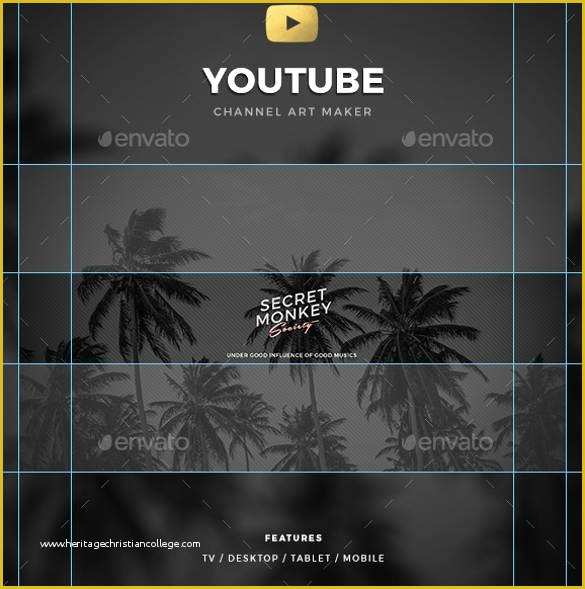 Free Channel Art Template Of Youtube Channel Art Template 47 Free Psd Ai Vector