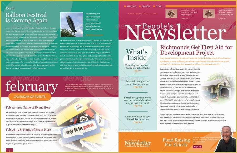 Free Charity Newsletter Template Of 4 Pages Newsletter Template by Kinzi21