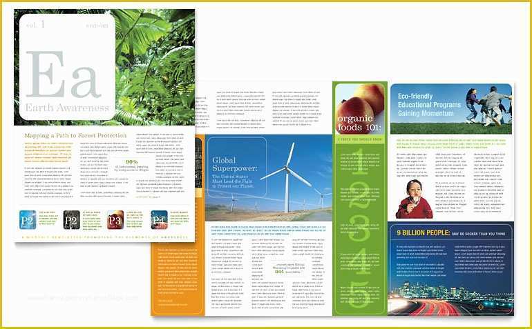 Free Charity Newsletter Template Of Environmental & Agricultural Non Profit Newsletter