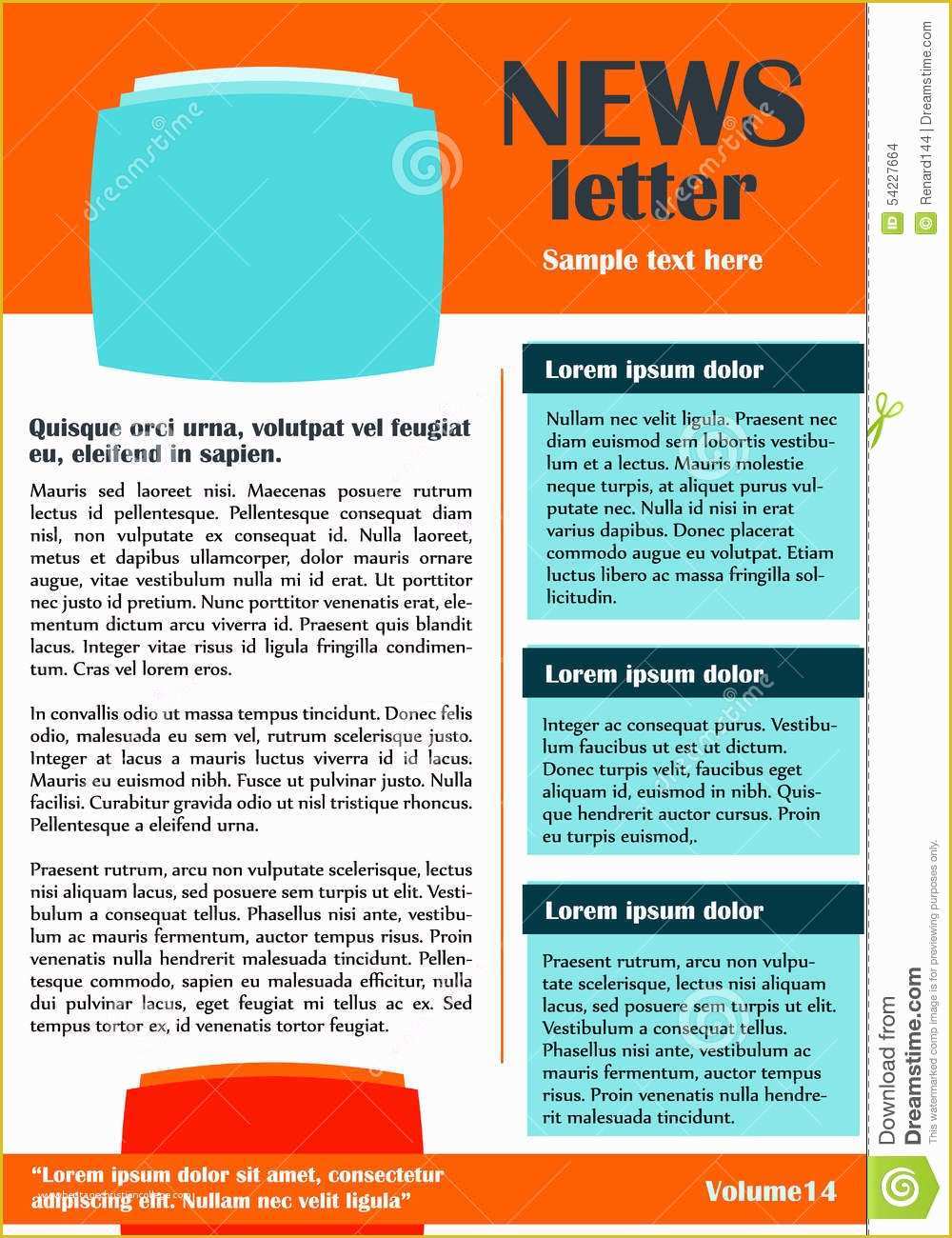 Free Charity Newsletter Template Of Newsletter Website Template Design Stock Vector
