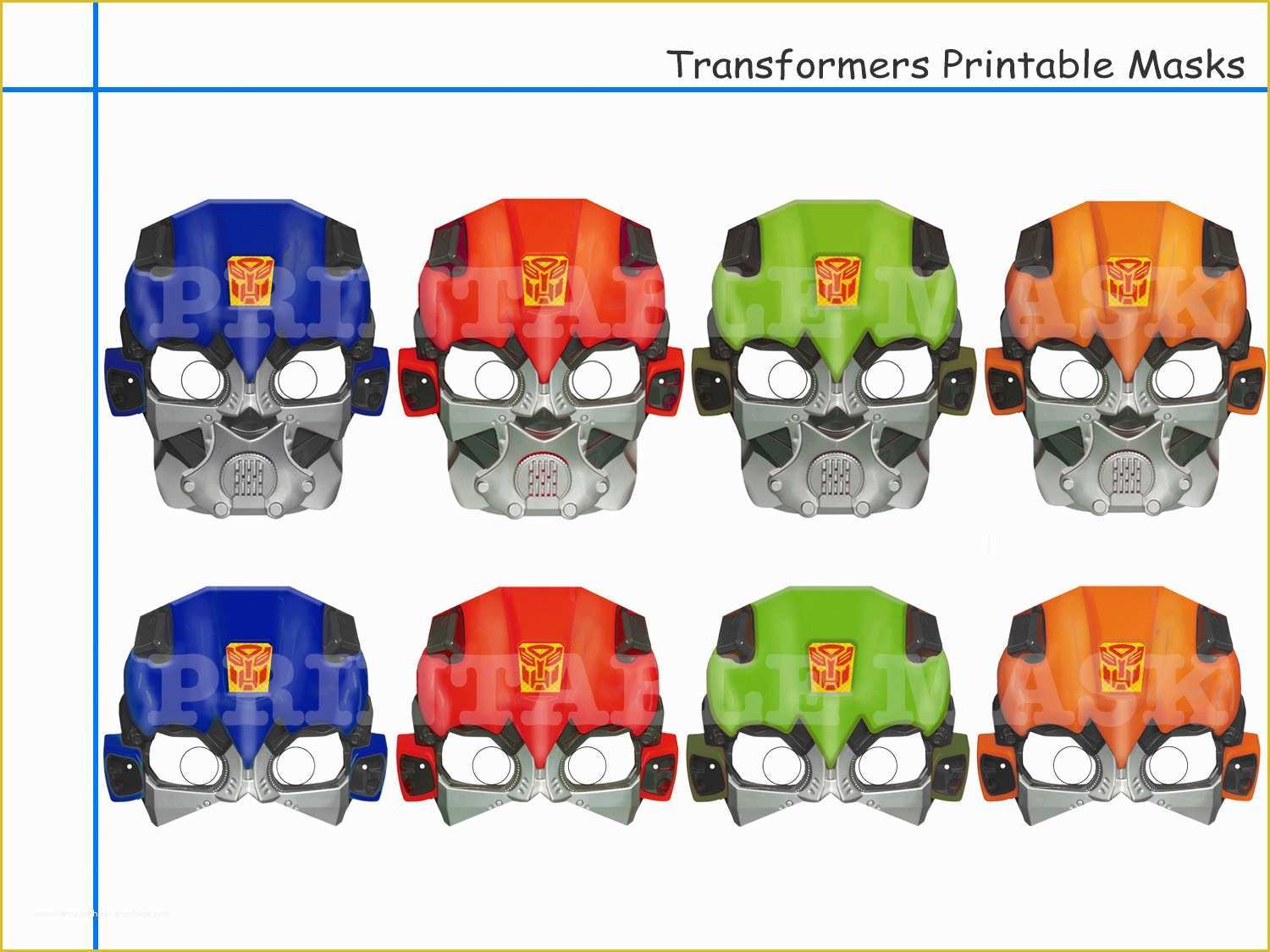 Free Chatbot Templates Of Unique Transformers Printable Masks