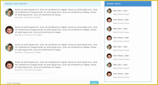 Free Chatting Website Templates Of Bootstrap Chat Example Template
