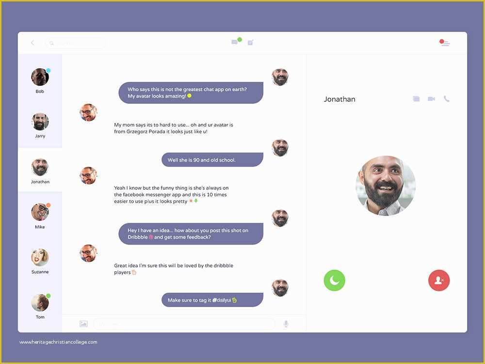 Free Chatting Website Templates Of Messenger Application Ui Design Free Psd Download
