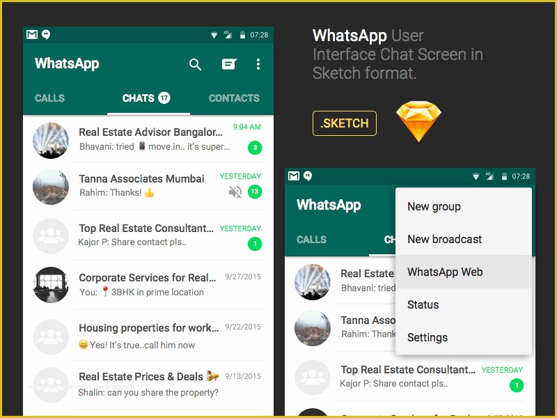 Free Chatting Website Templates Of Whatsapp android Chat Ui Sketch Freebie Download Free