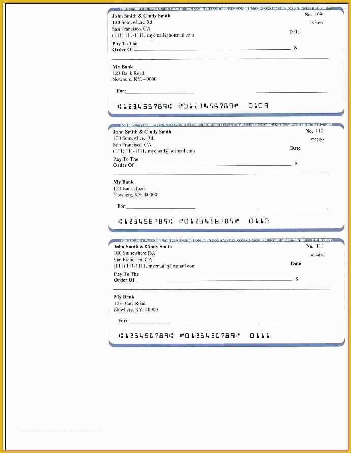 Free Check Printing Template Of 11 Check Printing Templates