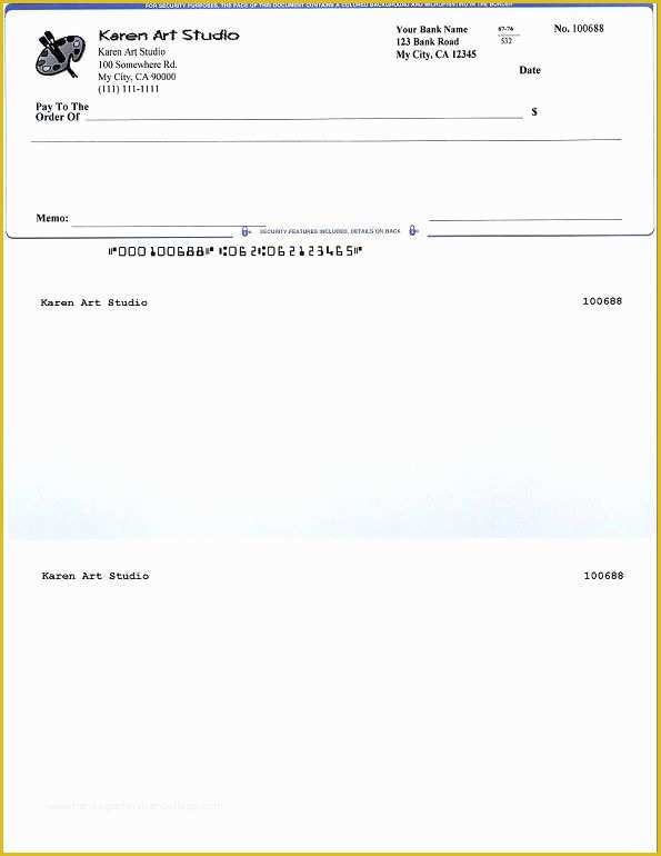 Free Check Printing Template Of Blank Business Check Template Template