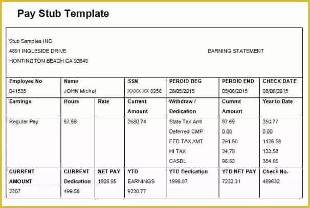 Free Check Stub Maker Template Of 10 Create Paycheck Stub Template Free