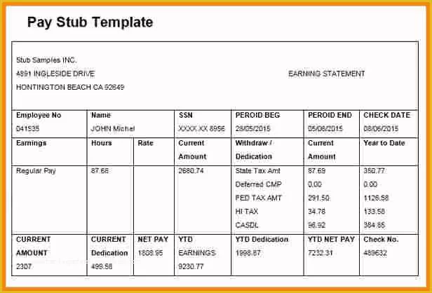 Free Check Stub Maker Template Of 5 Paycheck Template Microsoft Word