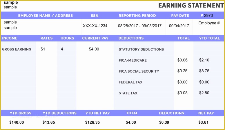 Free Check Stub Maker Template Of Make Free Paystubs