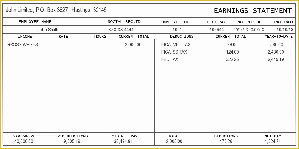 Free Check Stub Template Of Check Stub Template Free Sample Pay Stub