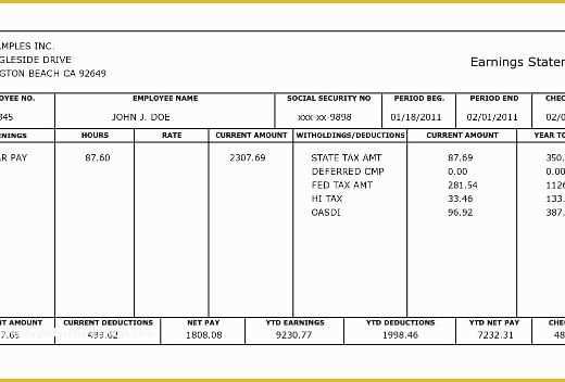 Free Check Stub Template Pdf Of 10 Pay Stub Templates Word Excel Pdf formats