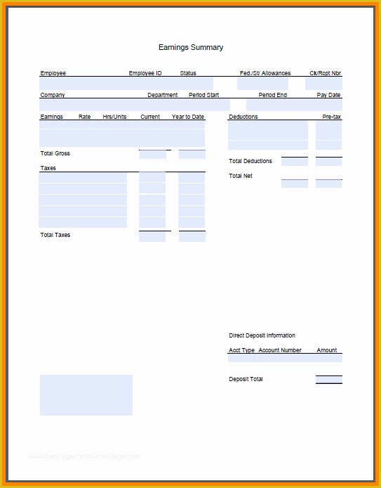 Free Check Stub Template Pdf Of 6 Paycheck Stub Template Pdf