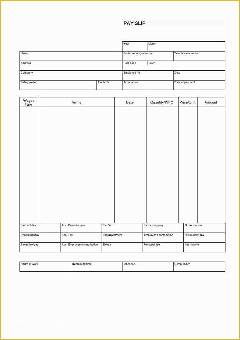 Free Check Stub Template Pdf Of 9 Free Pay Stub Templates Word Pdf Excel format