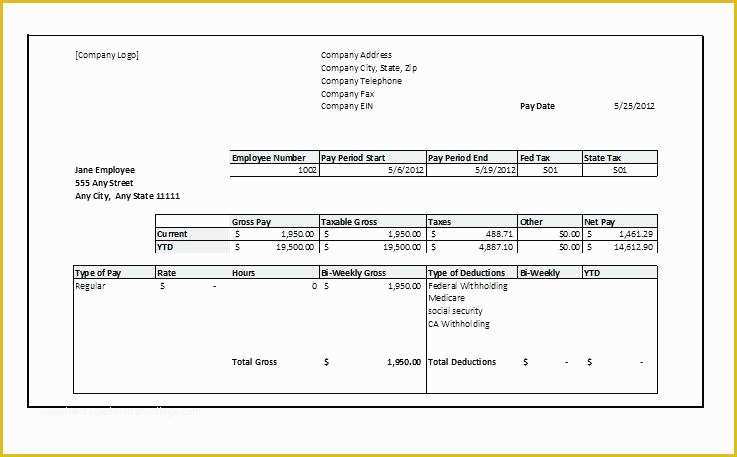 Free Check Stub Template Pdf Of Check Stub Template Pay Free Word Excel Regarding Pdf S