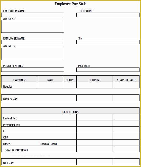 Free Check Stub Template Pdf Of Check Stub Template Pdf