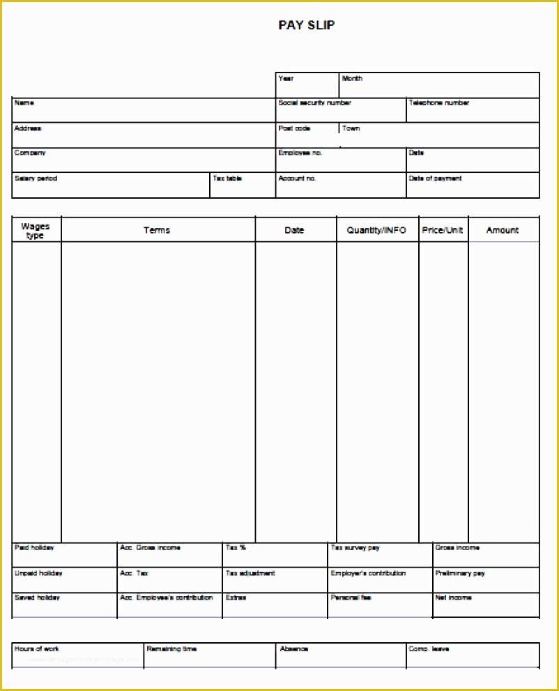 Free Check Stub Template Word Of 7 Free Paystub Template Excel Exceltemplates