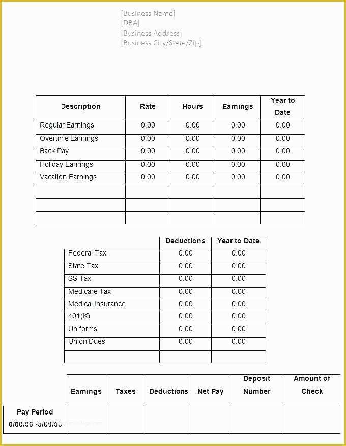 Free Check Stub Template Word Of Salary Pay Stub Template Pay Stub Template for Word Salary