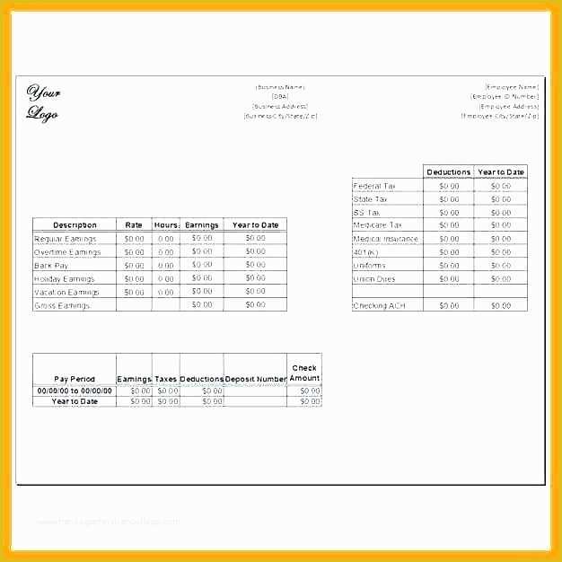 Free Check Stub Template Word Of Size Blank Paycheck Stubs Pay Stub Template Word