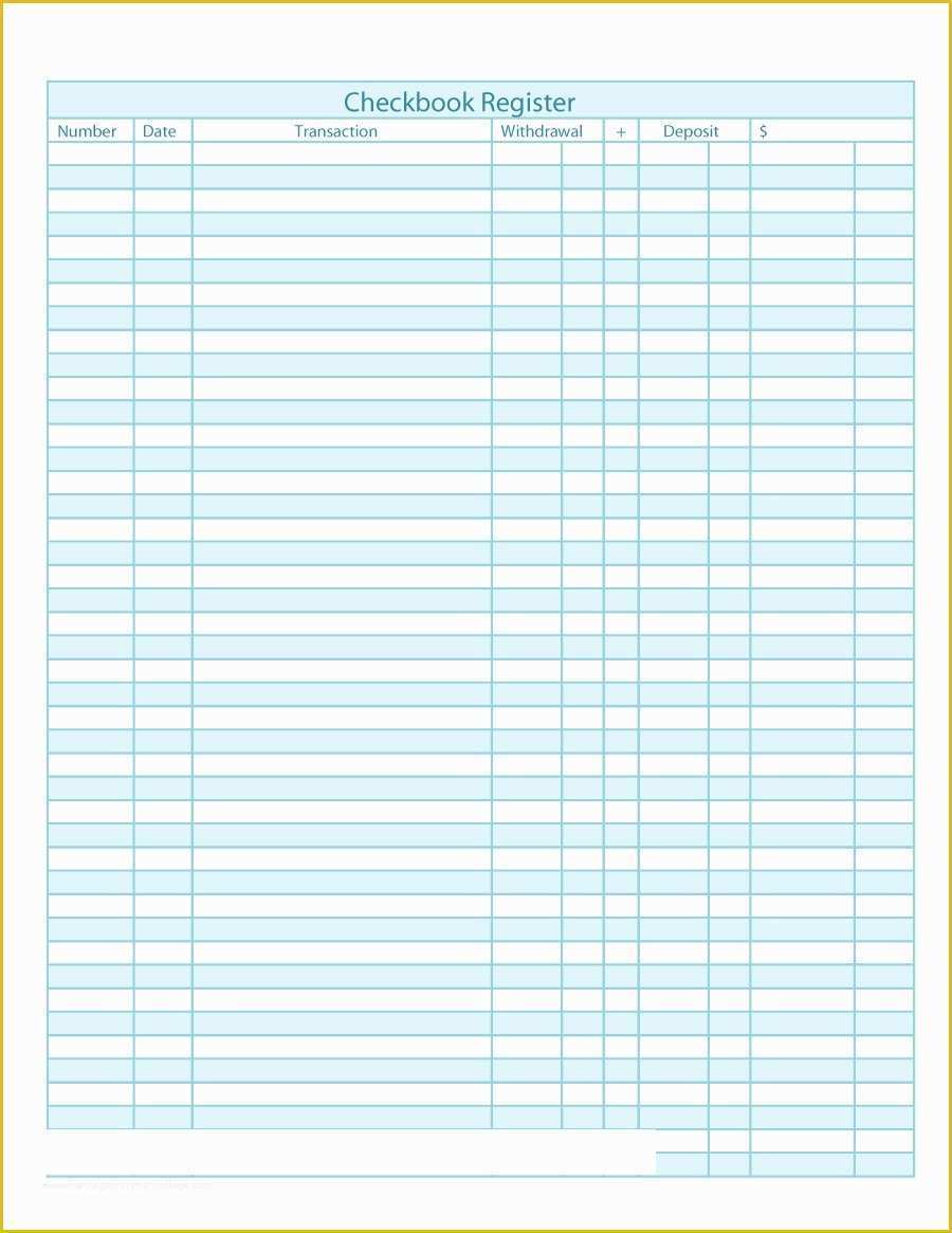 Free Check Template Of 37 Checkbook Register Templates [ Free Printable]